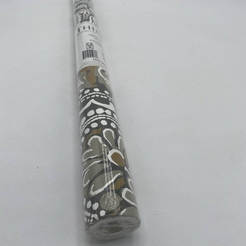 Thibaut Wallpaper 839T88715 1 Double Rolls Grey Tan Paisley Leaf Print 27" x 27'
